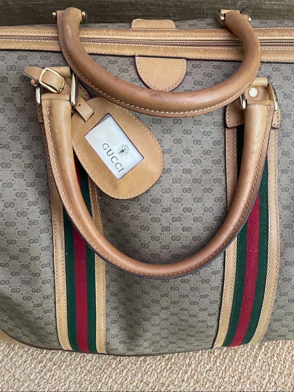 GUCCI Authentic gg monogram Vintage overnight travel bag. O/S - Picture 2 of 13